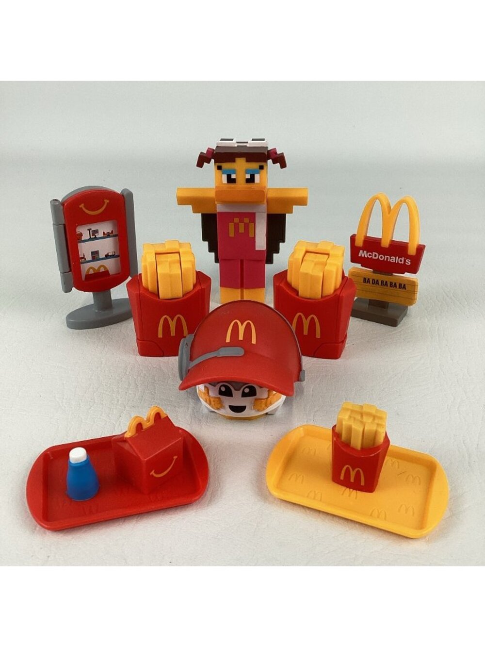 McDonalds Lil Happy Meal Toy Lot Minecraft Birdie Figure Changeables Fries Food